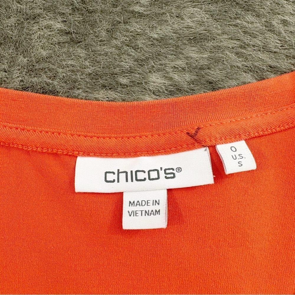 Chicos Ric Rac Sleeve Top 0 Small - Picture 4 of 9